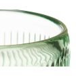 Candleholder Stripes Green Crystal 7,5 x 7,8 x 7,5 cm (12 Units) Online Hot Sale