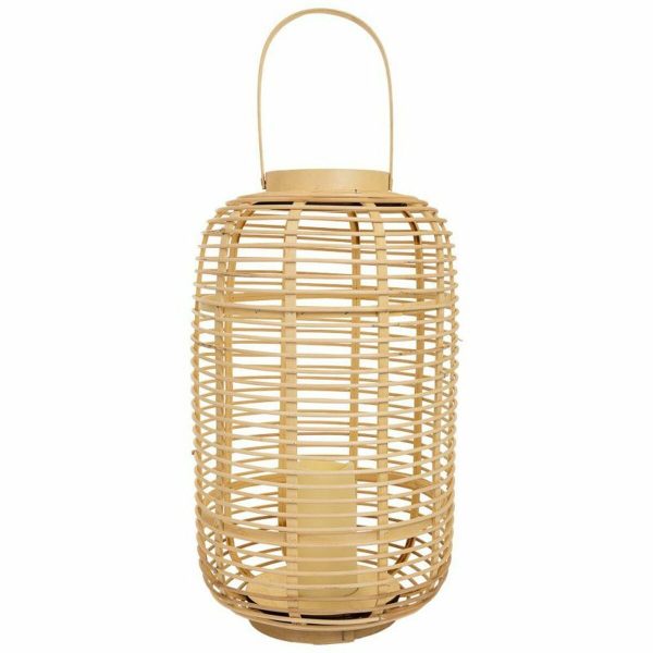 Lantern Alexandra House Living Natural Bamboo Rattan 29 x 48 x 29 cm For Cheap