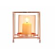 Candleholder Squared Copper Amber 11,5 x 12,6 x 11,5 cm Metal Glass Online