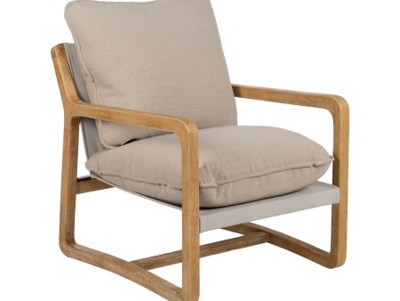 Armchair Beige Natural Rubber wood Sponge Ash wood Foam 65 x 69 x 83 cm Cheap