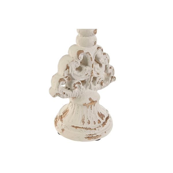 Candleholder Home ESPRIT White Resin 18 x 18 x 50 cm 18 x 15 x 51,5 cm For Discount