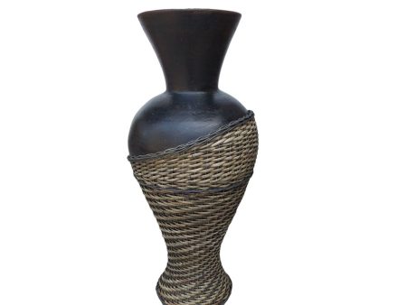 Floor vase Romimex Brown Rattan Terracotta 35 x 100 x 35 cm For Cheap