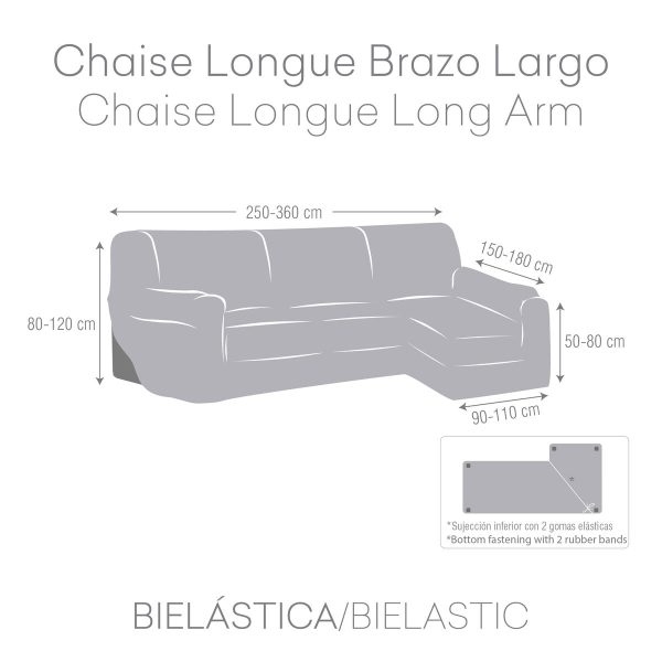 Right long arm chaise longue cover Eysa JAZ Beige 180 x 120 x 360 cm Online Hot Sale