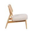 Armchair Cream Natural Rubber wood Foam Fabric 62 x 70 x 72 cm Online Sale