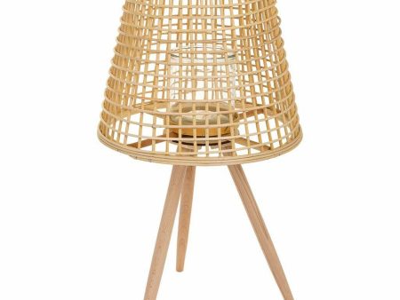 Lantern Alexandra House Living Natural Bamboo Rattan 36 x 64 x 36 cm Online now