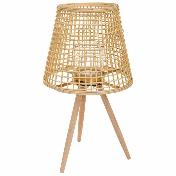 Lantern Alexandra House Living Natural Bamboo Rattan 36 x 64 x 36 cm Online now