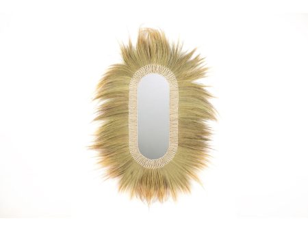 Wall mirror Romimex Natural Rayung 128 x 170 x 5 cm Oval For Cheap