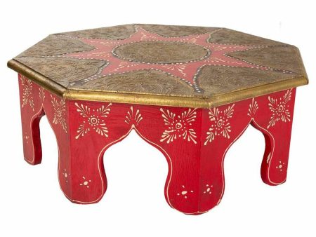 Centre Table Alexandra House Living White Red Brass MDF Wood 40 x 15 x 40 cm Sale