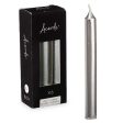 Candle Set Acorde 123-E-AR Silver 2 x 2 x 15 cm (12 Units) Hot on Sale