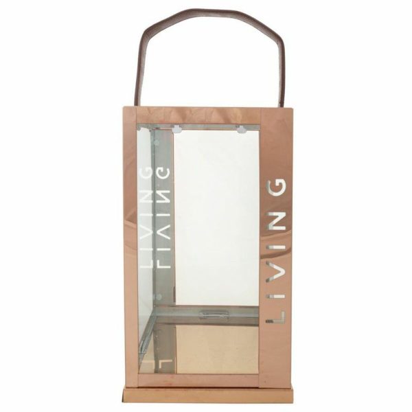 Lantern Alexandra House Living Copper Glass Stainless steel 18 x 30 x 18 cm Online