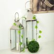 Lantern Alexandra House Living Silver Glass Stainless steel 23 x 72 x 24 cm Online