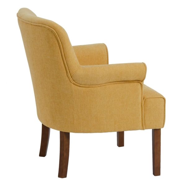 Armchair 77 x 64 x 88 cm Synthetic Fabric Wood Mustard Supply