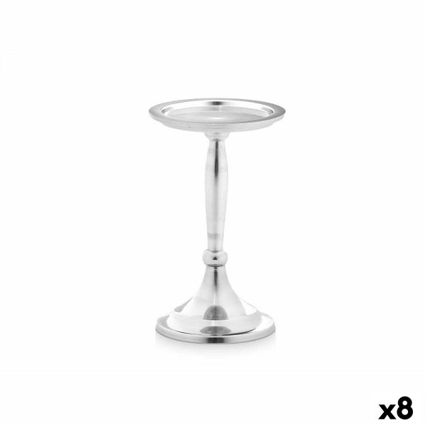 Candle Holder Silver Aluminium 10 x 17 x 8,5 cm (8 Units) For Sale