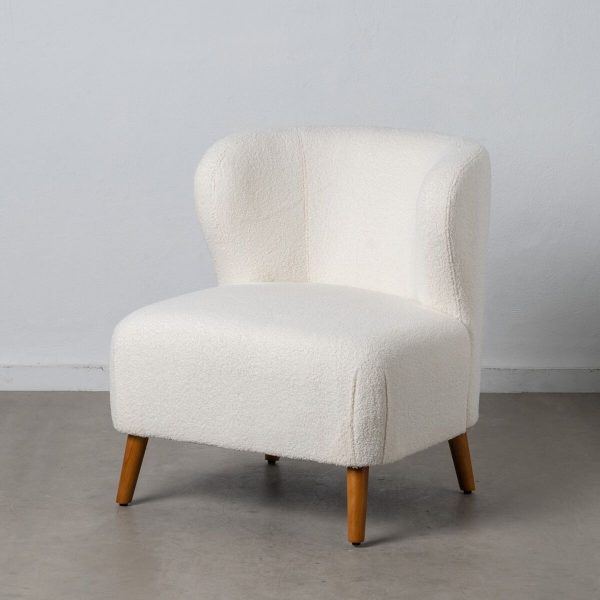 Armchair 72 x 78 x 82 cm Rubber wood White Cheap