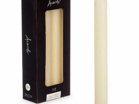 Candle Set Acorde 126-B-AR Cream 2 x 2 x 20 cm (12 Units) For Cheap