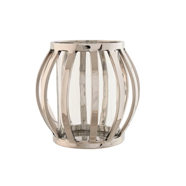 Candleholder Home ESPRIT Silver Crystal Steel 14 x 14 x 14 cm Supply