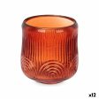 Candleholder Stripes Orange Crystal 9 x 9,5 x 9 cm (12 Units) Sale