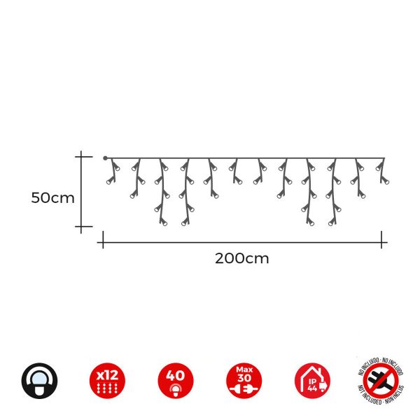 LED Curtain Lights EDM 71265 Icicle Easy-Connect 0,72 W 200 x 50 cm Online Sale