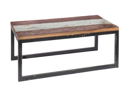 Centre Table Calypso Brown Wood Iron 90 x 50 x 38 cm For Sale