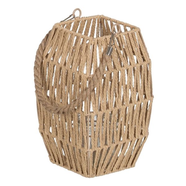 Lantern Candleholder Lantern Beige Metal Paper Crystal 16,5 x 16,5 x 25,5 cm Discount