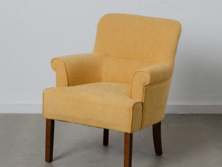 Armchair 77 x 64 x 88 cm Synthetic Fabric Wood Mustard Supply