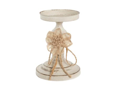 Candleholder DKD Home Decor 13 x 13 x 17,5 cm Metal White Online