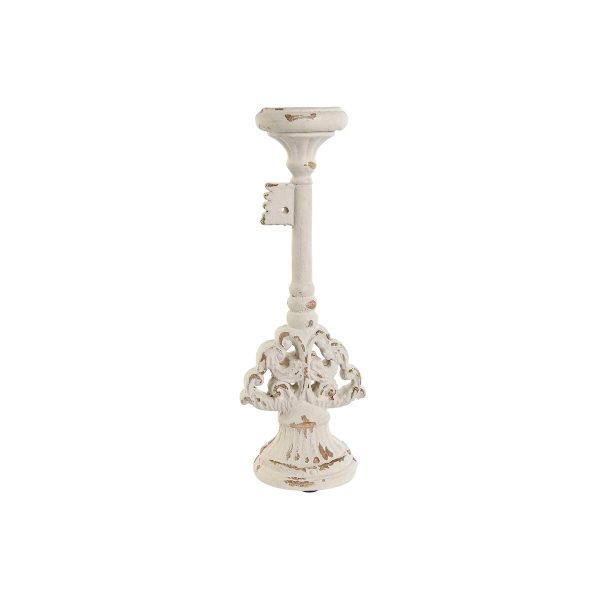 Candleholder Home ESPRIT White Resin 18 x 18 x 50 cm 18 x 15 x 51,5 cm For Discount