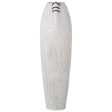 Floor vase Alexandra House Living White Ceramic Stripes 24 x 24 x 78 cm For Discount