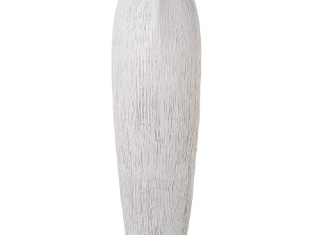 Floor vase Alexandra House Living White Ceramic Stripes 24 x 24 x 78 cm For Discount