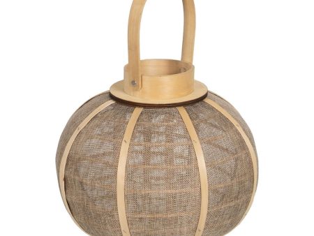 Lantern Candleholder Lantern Beige Jute 26 x 26 x 23,5 cm on Sale