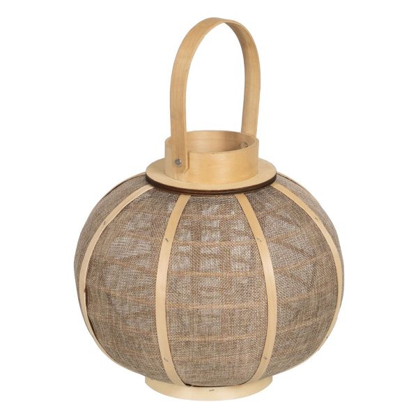 Lantern Candleholder Lantern Beige Jute 26 x 26 x 23,5 cm on Sale