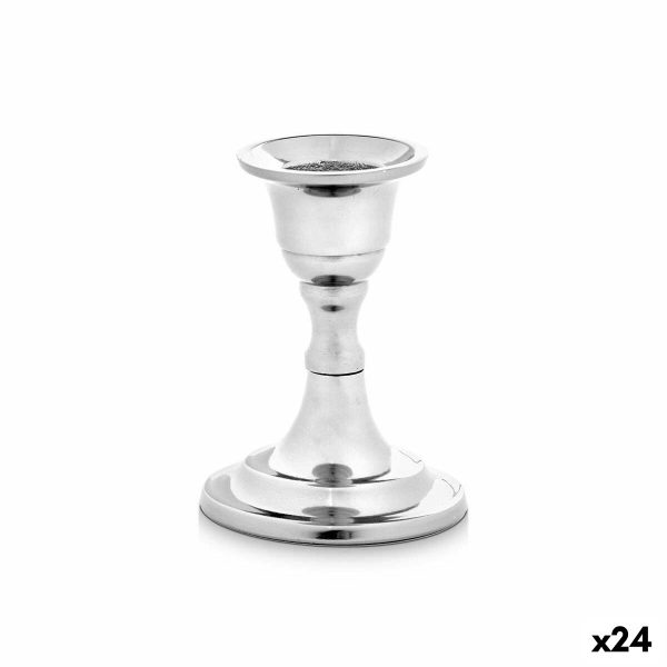 Candle Holder Silver Aluminium 4,5 x 9 x 6 cm (24 Units) Sale