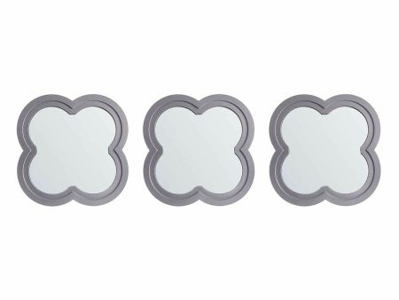 Mirror Set Flower Silver polypropylene 78 x 26 x 2,5 cm (6 Units) Online now