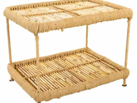 Centre Table Alexandra House Living Natural Bamboo Rope Iron 38 x 37 x 49 cm 1 Shelves on Sale