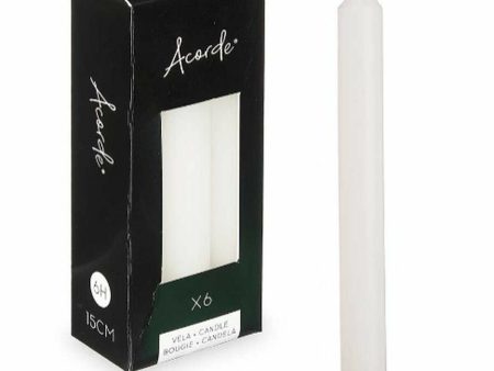 Candle Set Acorde 123-A-AR White 2 x 2 x 15 cm (12 Units) Fashion