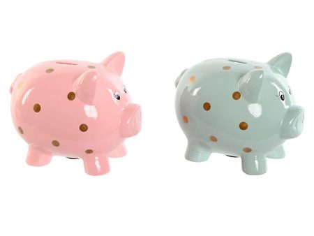 Money box Home ESPRIT Dolomite Pig 22 x 15,5 x 17,5 cm (2 Units) Online Hot Sale