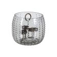 Candleholder Grey Metal Crystal 18 x 18 x 16 cm Discount