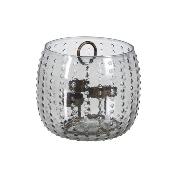 Candleholder Grey Metal Crystal 18 x 18 x 16 cm Discount