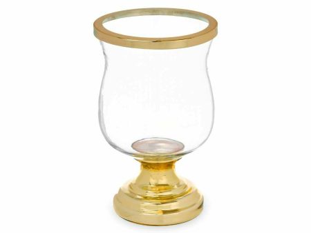 Candleholder Wineglass Golden Steel 15,5 x 26 x 15,5 cm (6 Units) For Discount