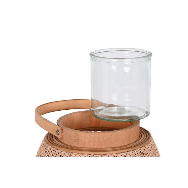 Candleholder Home ESPRIT Brown Natural Wood Crystal 40 x 40 x 70 cm Fashion