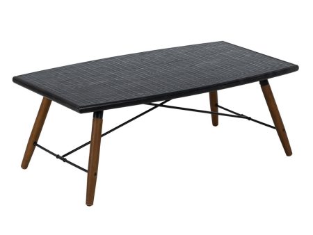 Centre Table OSLO Black Natural Iron MDF Wood 109,5 x 60 x 40,5 cm Online Hot Sale