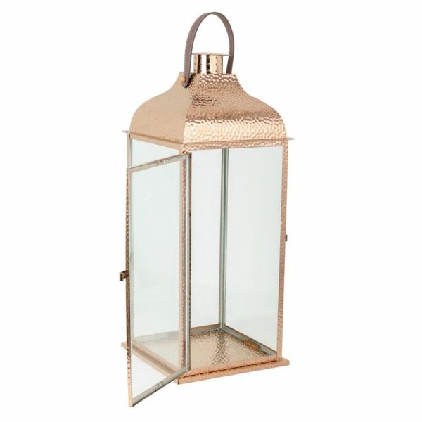 Lantern Alexandra House Living Copper Glass Stainless steel 29 x 70 x 29 cm on Sale