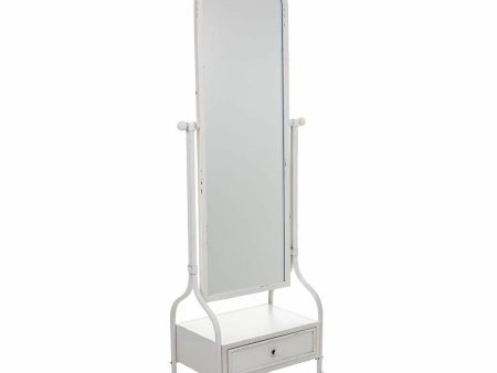 Free standing mirror Alexandra House Living White Iron 38 x 184 x 65 cm Discount