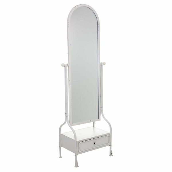 Free standing mirror Alexandra House Living White Iron 38 x 184 x 65 cm Discount