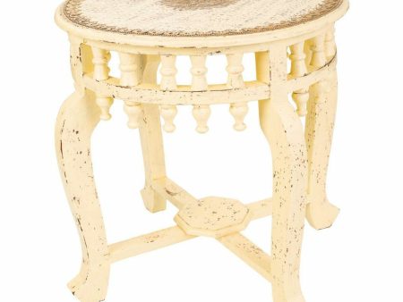 Centre Table Alexandra House Living Ivory Brass Mango wood MDF Wood 45 x 52 x 45 cm For Sale