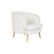 Armchair DKD Home Decor White Natural Wood 91 x 80 x 78 cm For Sale