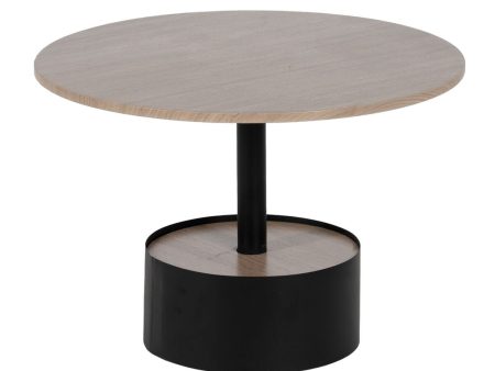 Centre Table Black Natural 65 x 65 x 37,5 cm Fashion