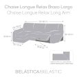 Left long arm chaise longue cover Eysa JAZ White 180 x 120 x 360 cm Online