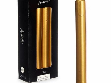 Candle Set Acorde 126-D-AR Golden 2 x 2 x 20 cm (12 Units) Discount