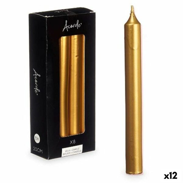 Candle Set Acorde 126-D-AR Golden 2 x 2 x 20 cm (12 Units) Discount